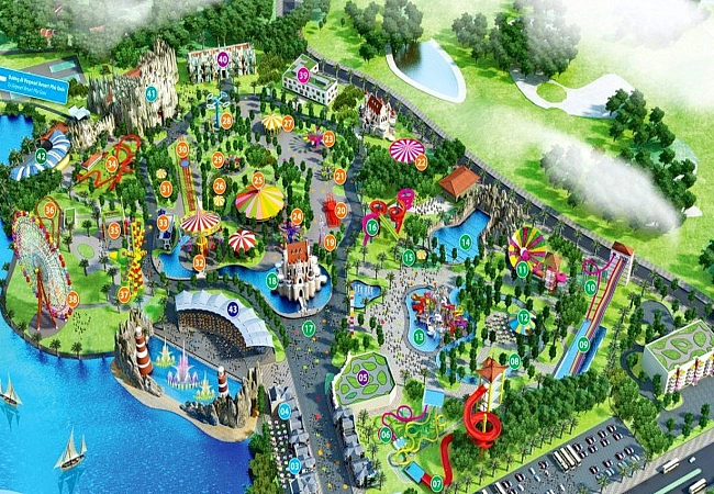 Карта-схема аттракционов Vinpearl Land