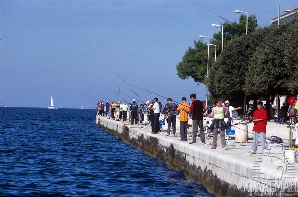 Рыбаки на набережной.