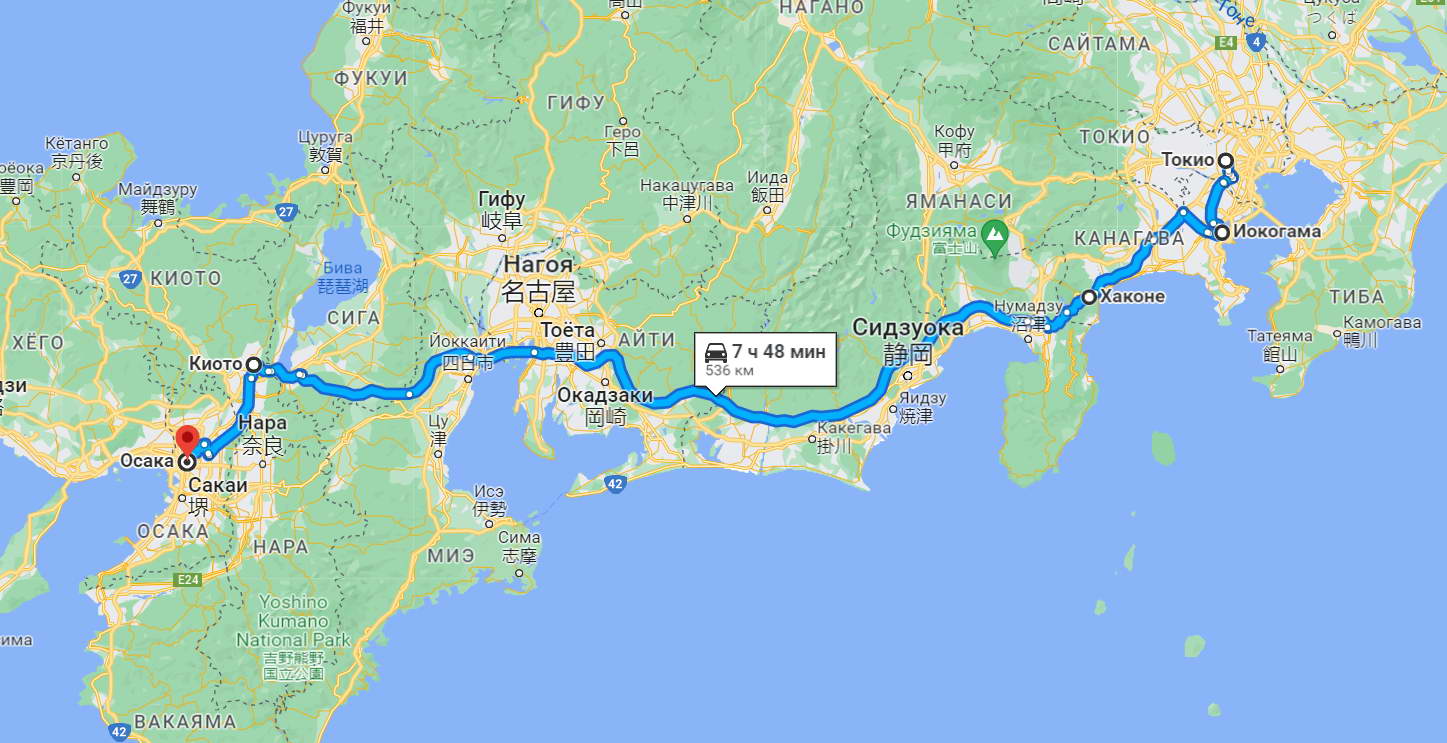 Маршрут экскурсионного тура