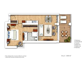 One bedroom garden view apartment