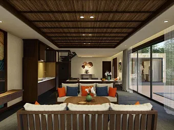 Pool villa 4-bedroom with children themed room