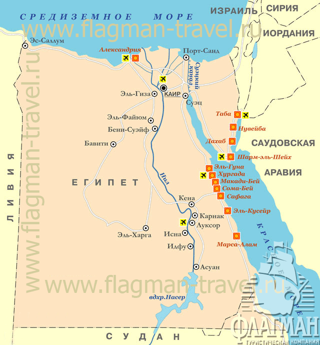  Карта Египта.