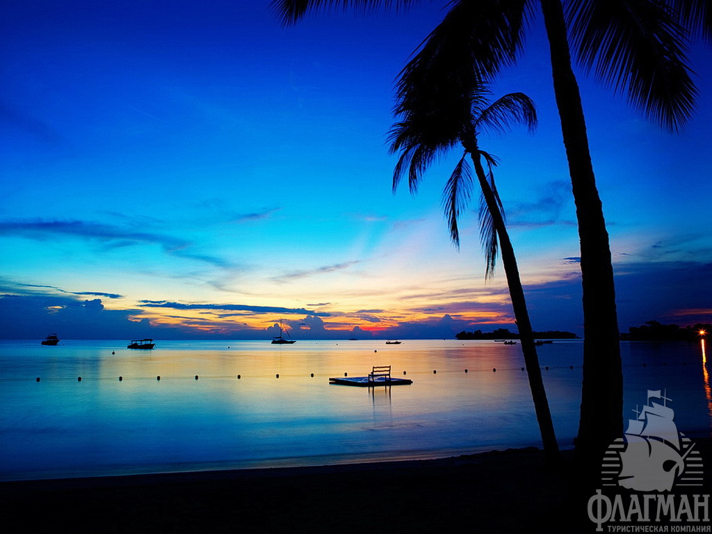 Закат на севен-мил-бич