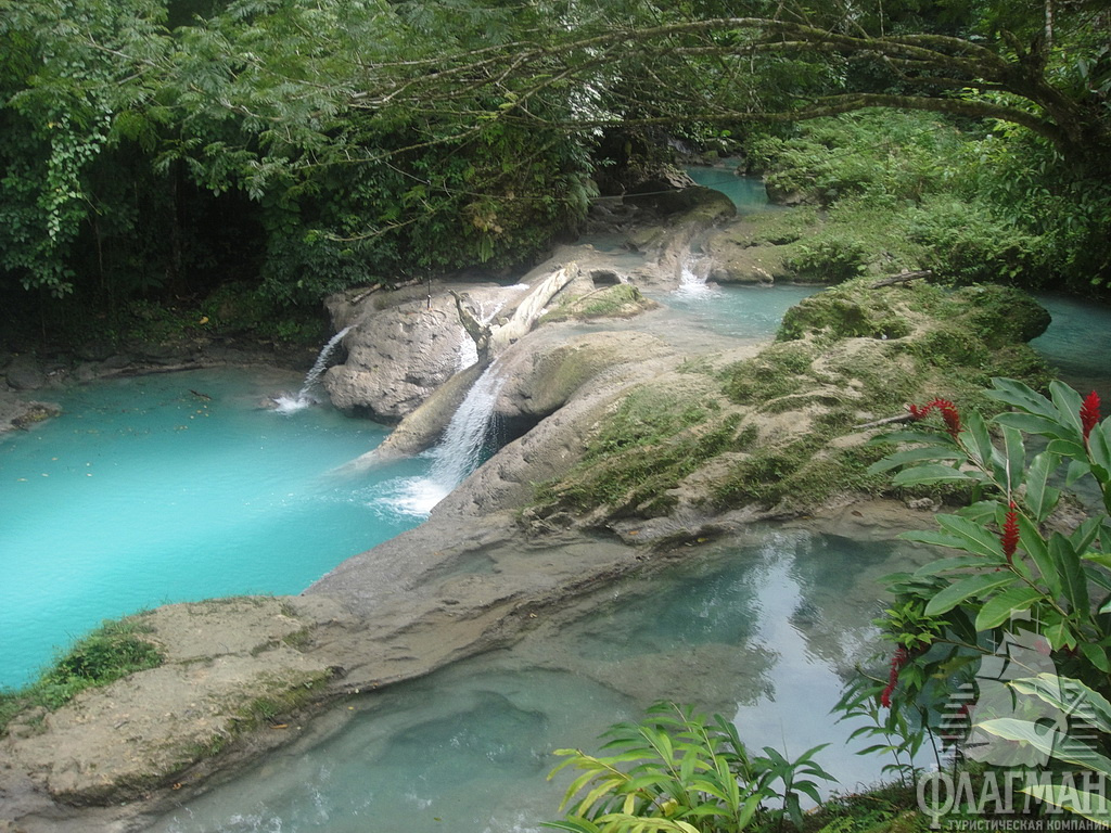 Живописный пейзаж горной речки близ Очо-Риоса
